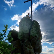 Alfred on top of the little pinnacle Anzenstein (593 meters sea-level)